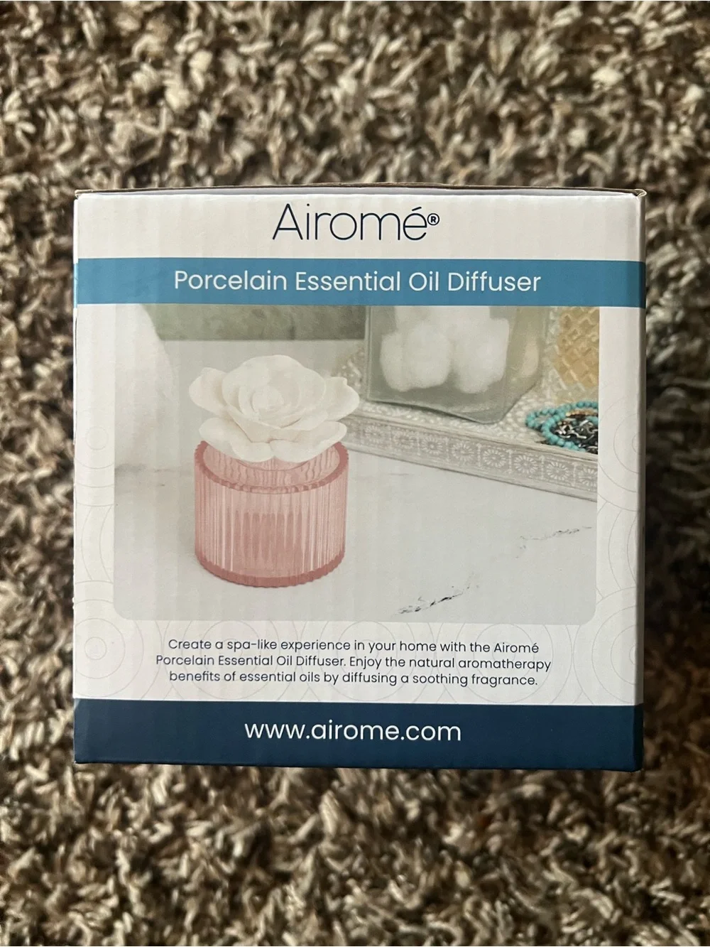 Small Rose Porcelain Essential Oil Diffuser New In Box (Open Box)
